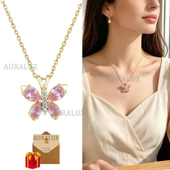 Collar de mariposa con zirconias