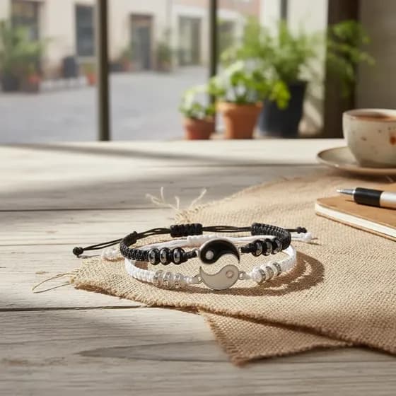 Pulseras de amistad yin yang para pareja